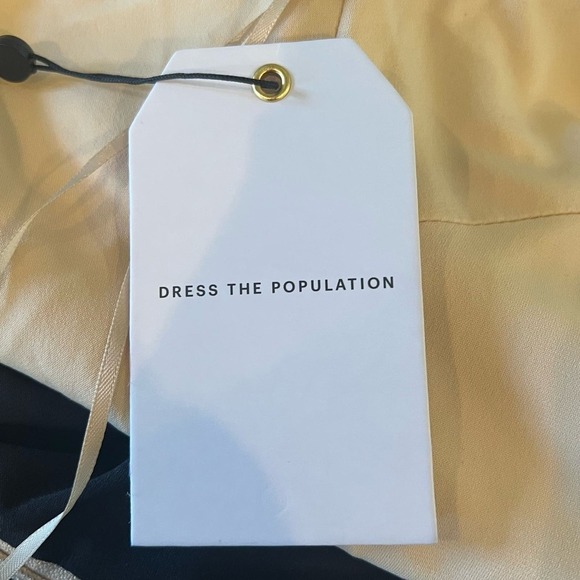 DRESS THE POPULATION KADY SEQUIN TIERED TULLE DRESS IN CREAM MULTI NWT SIZE XS - Picture 14 of 16